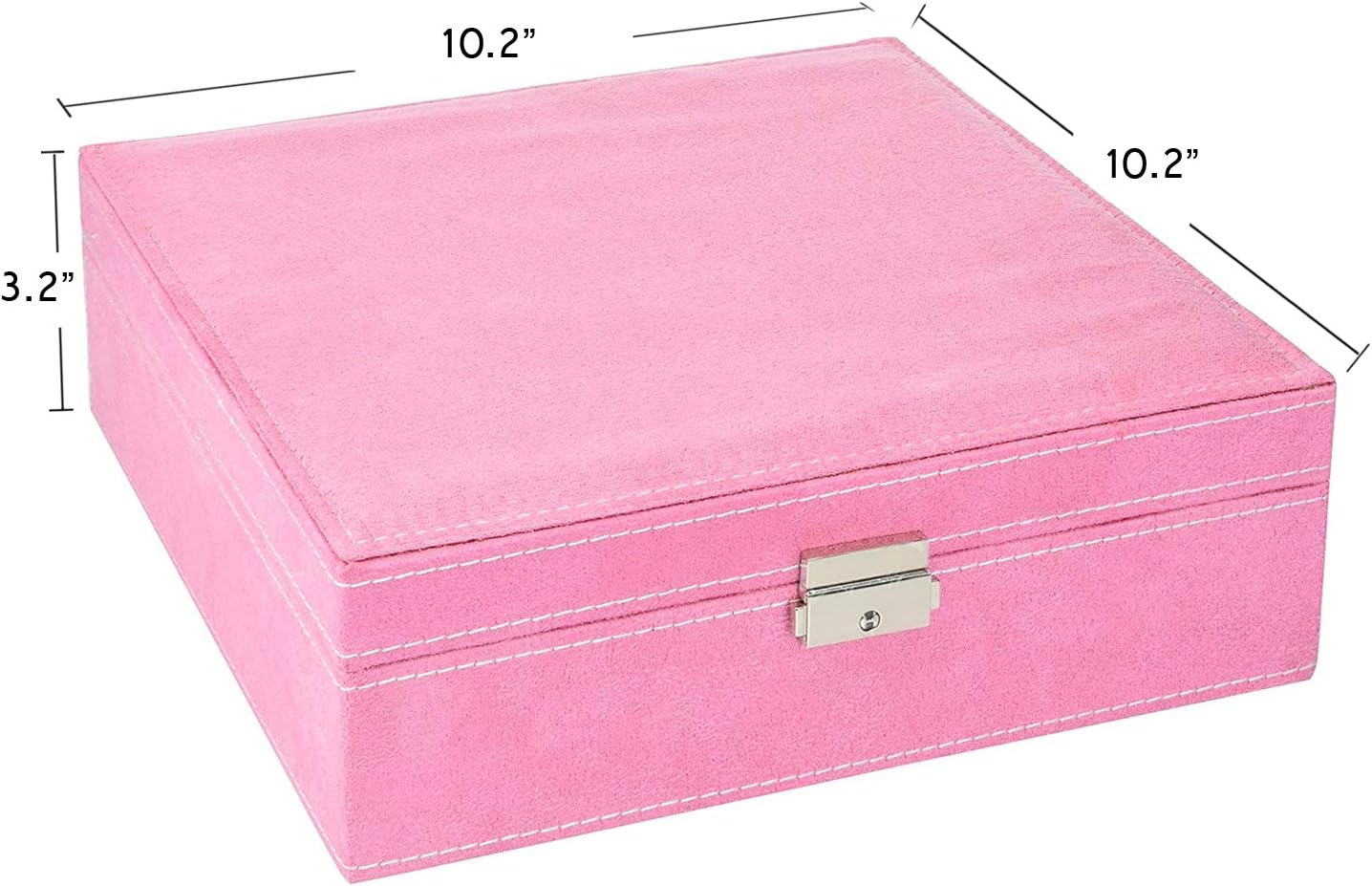 KLOUD City Two-Layer lint Jewelry Box Organizer Display Storage case with Lock (Blue): Home & Kitchen