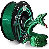 HP3DF PLA Filament, Silk PLA, 3D Printer Filament, PLA Filament 1.75mm Dimensional Accuracy +/- 0.02mm, 1KG Spool (2.2 lbs), Fit Most FDM Printer (Silk Green)