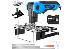 MINOVA 250W AC Rotatable Electric Hot Knife, 6 Blades Foam Cutter Cutting Tool Kit, Full-body Air Cooling System Foam Cutter for EPP, EPS, XPS, EVA, EPE, PU, KT Board, Sponge (Complete Series)