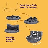 Petlicity Deluxe Radiator Cat Bed Round Fleece Basket with Iron Frame Grey view 7