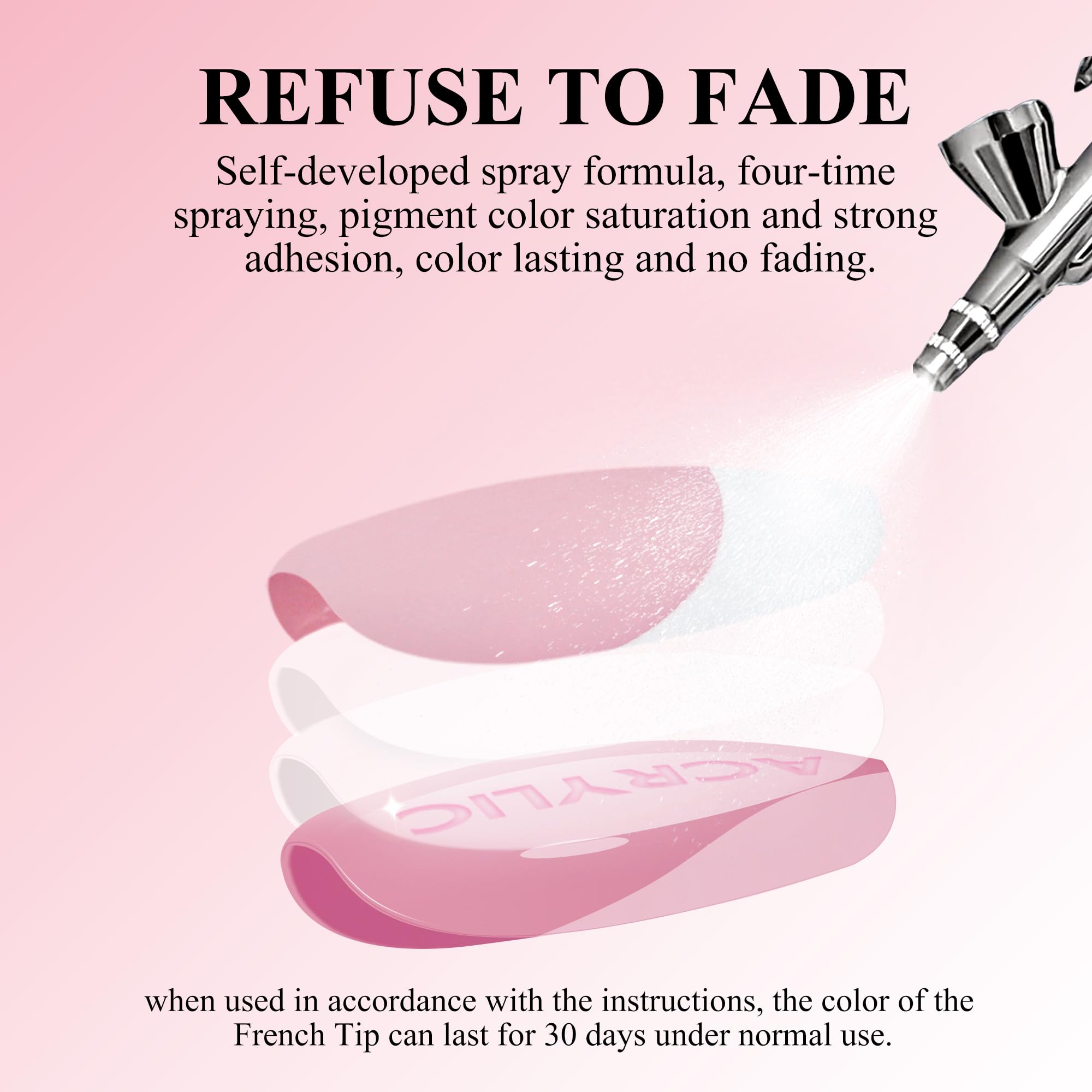 White French Tip, Jofay Fashion Press on Nails, 320Pcs Pink Medium Almond Nails, Pre-applied Tip Primer & Base Coat, Salon Fake Nails, 16 Sizes - Image 4