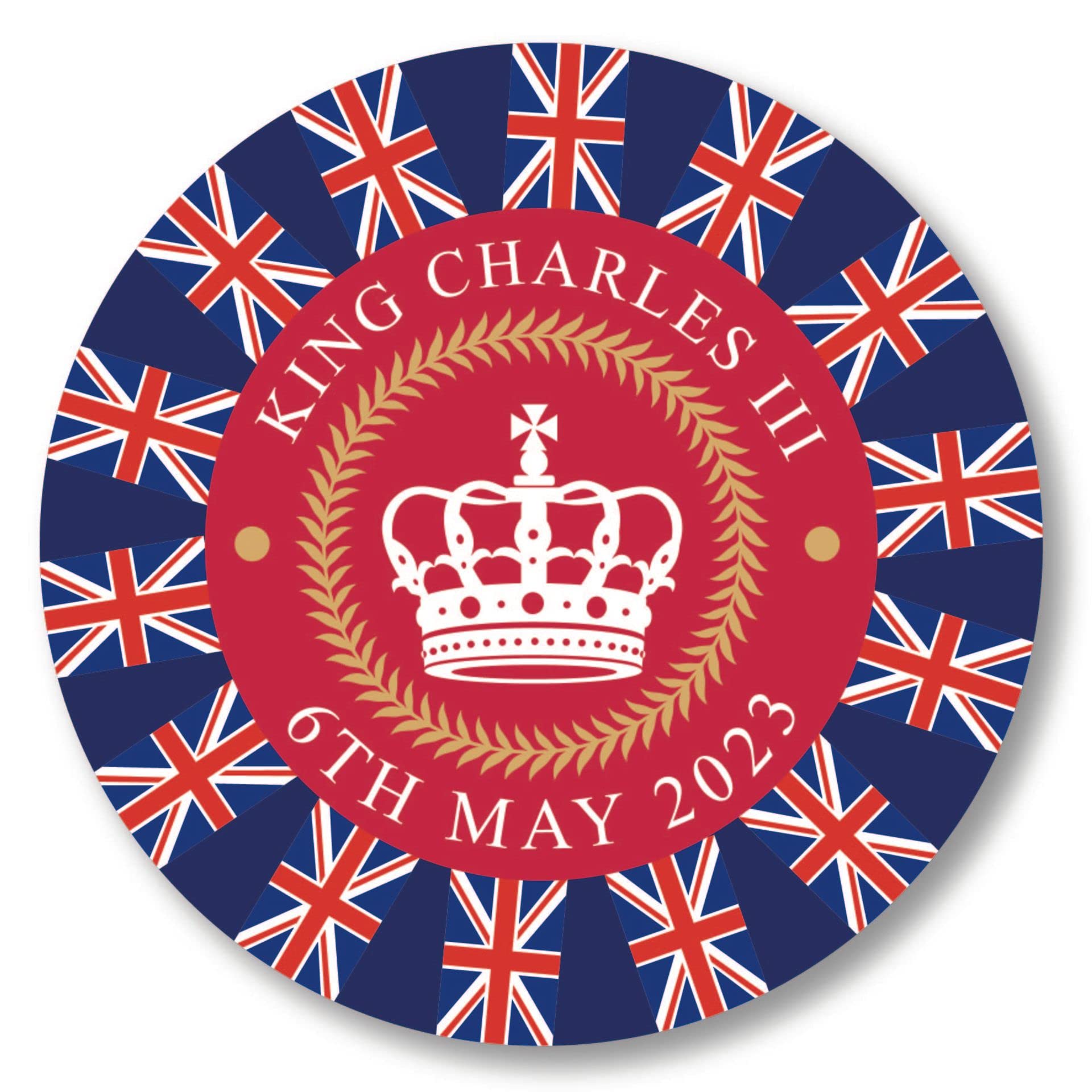 Widdop KING CHARLES III Coronation Commemorative Ceramic Coaster - Bunting