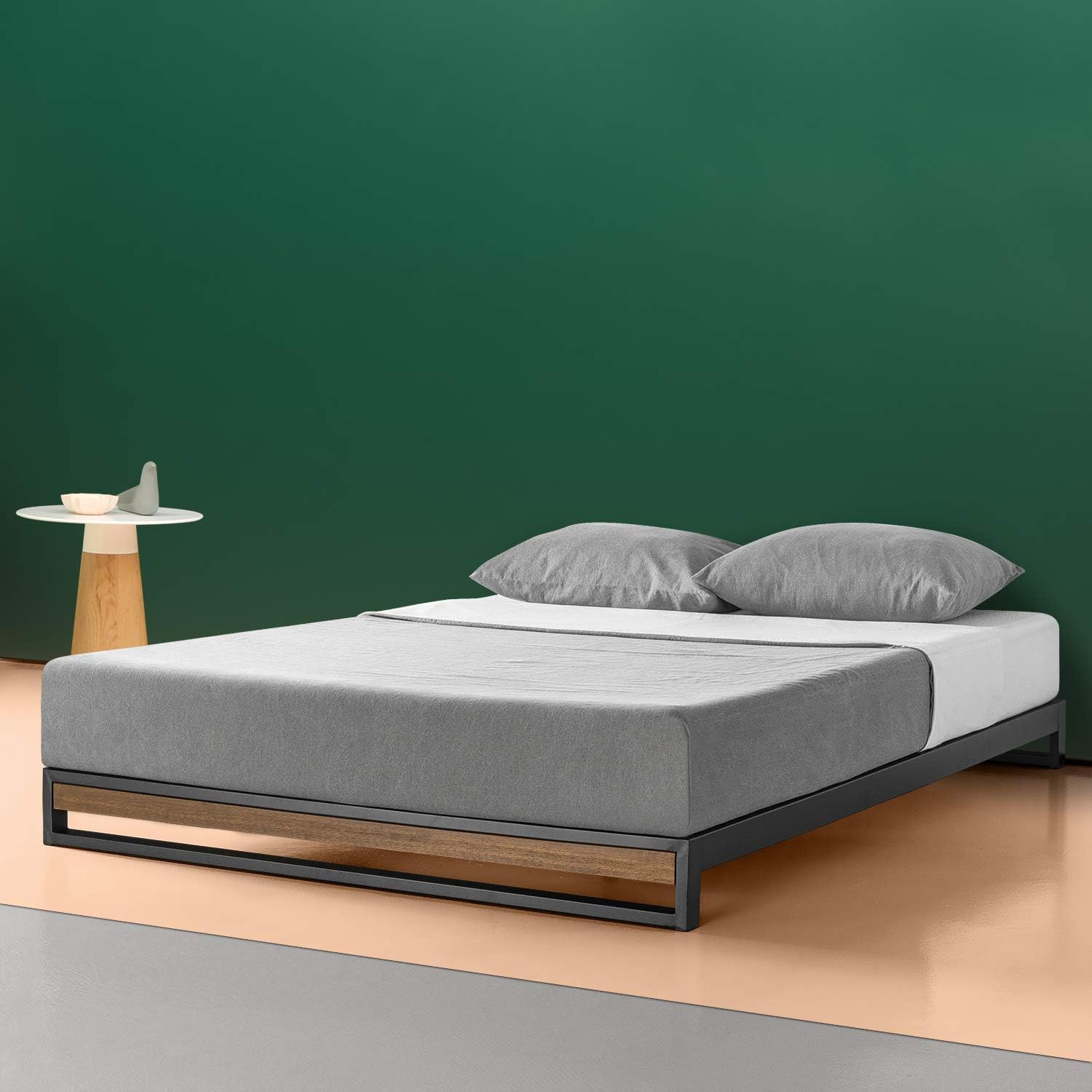 Zinus Suzanne Industrial 15cm Single Low Bed Base Strong Metal Frame