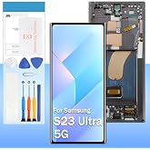 Screen Replacement for Samsung Galaxy S23 Ultra 6.8" OLED LCD Screen | Fits SM-S918B S918U S918U1 S918W S918N S9180 S918E, Black Frame, Touch Digitizer Assembly, Tools Included