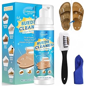 Clennaner Suede Shoe Cleaner, 200ml Suede Cleaner Kit with Brush & Towel for Nubuck, Leather, Sneaker, Boots