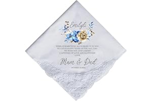 Personalized Wedding Handkerchief Something Blue Gift for Bride Happy Tears Handkerchief for Wedding Mother of the Bride Gift
