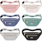6 Pcs Fanny Pack Waist Pack Crossbody Waist Bag with Adjustable Strap for Women Men for Traveling Running Sports Workout
