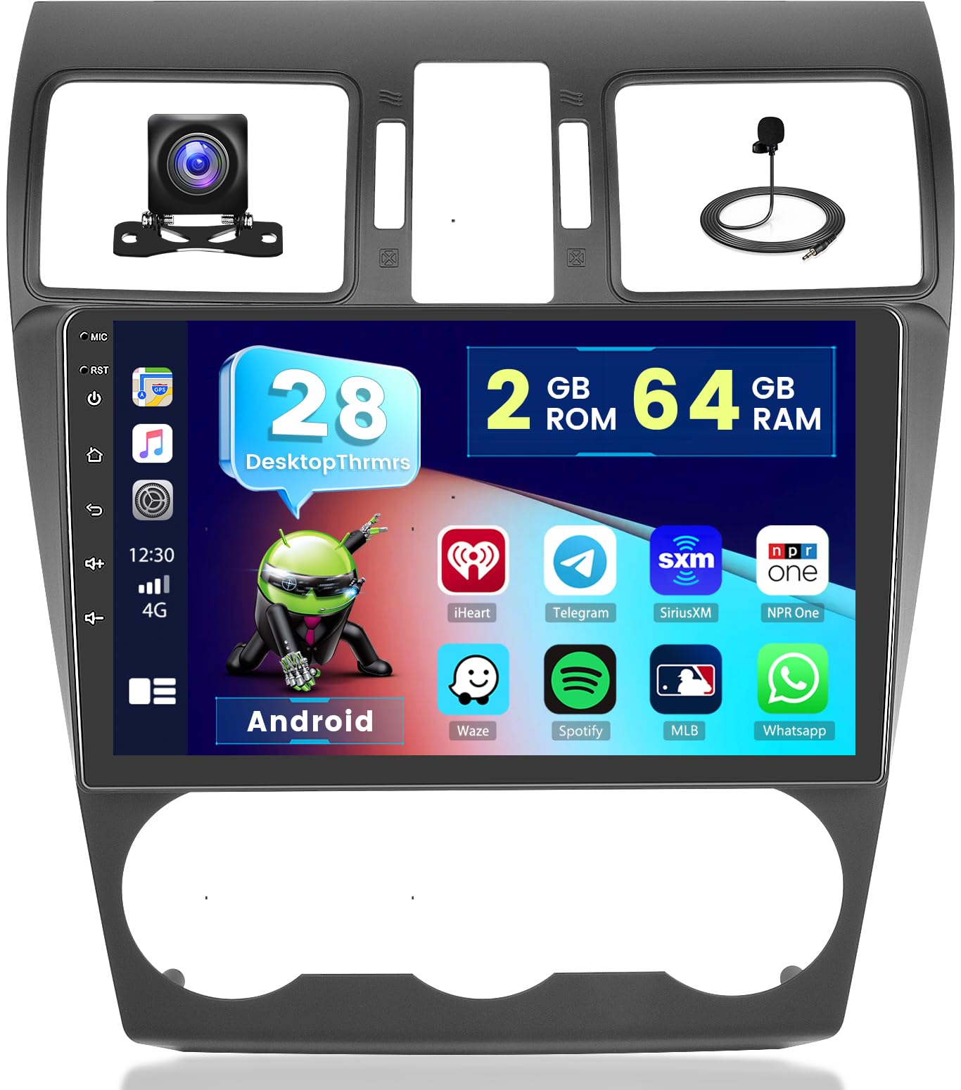 Photo 1 of Hikity Android Car Stereo for Subaru Forester Impreza WRX STi 2013-2015 Radio 2+64G 9 Inch Touchscreen Radio Carplay Android Auto Support WiFi Bluetooth FM EQ Backup Camera