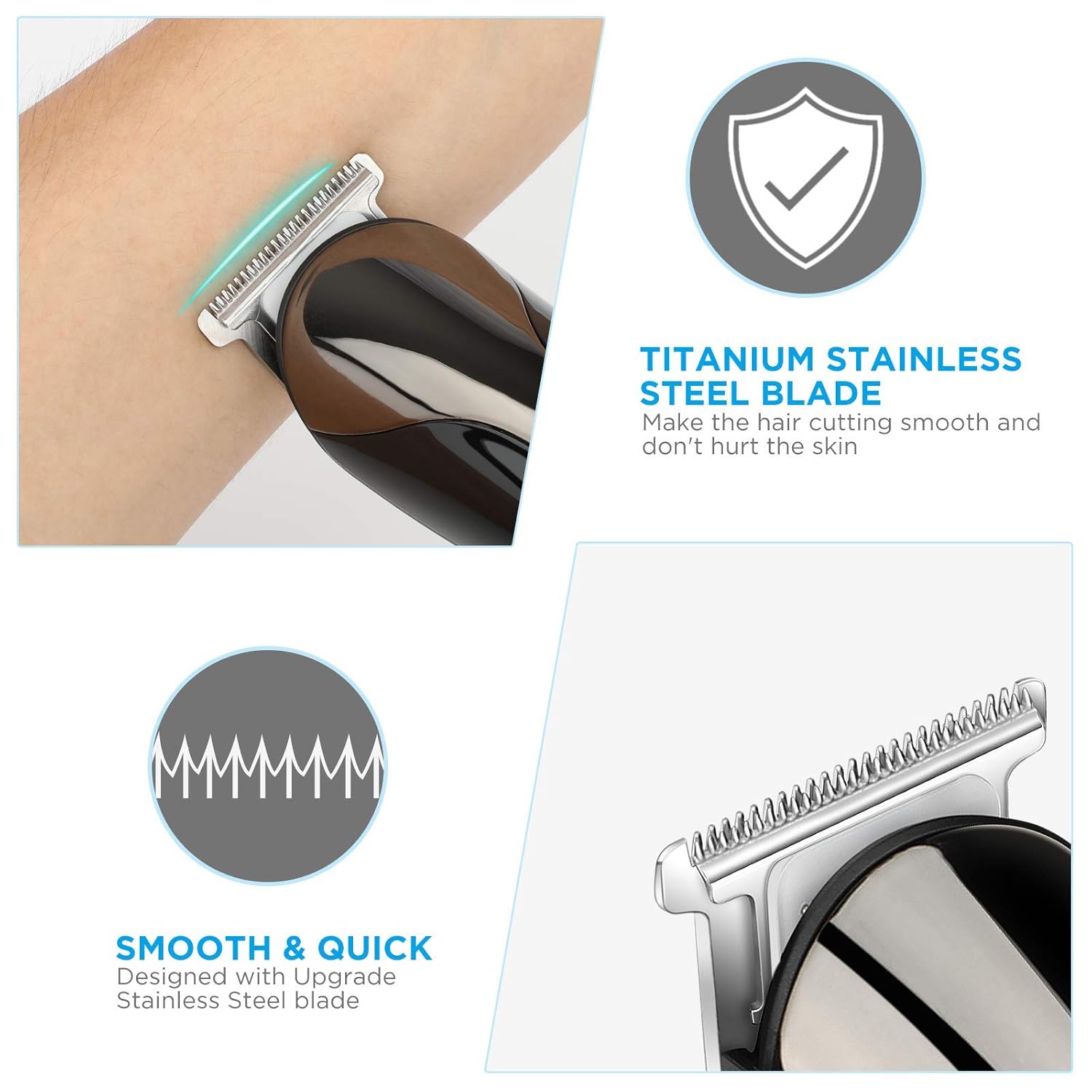 Beard Trimmer for Men, YESMET Professional Hair Clippers, Fast Rechargeable Cordless Hair Trimmer with Waterproof Low Noise, Electric Hair Cutting Kits for Head, Nose, Mustache, Face, Body Grooming: Beauty