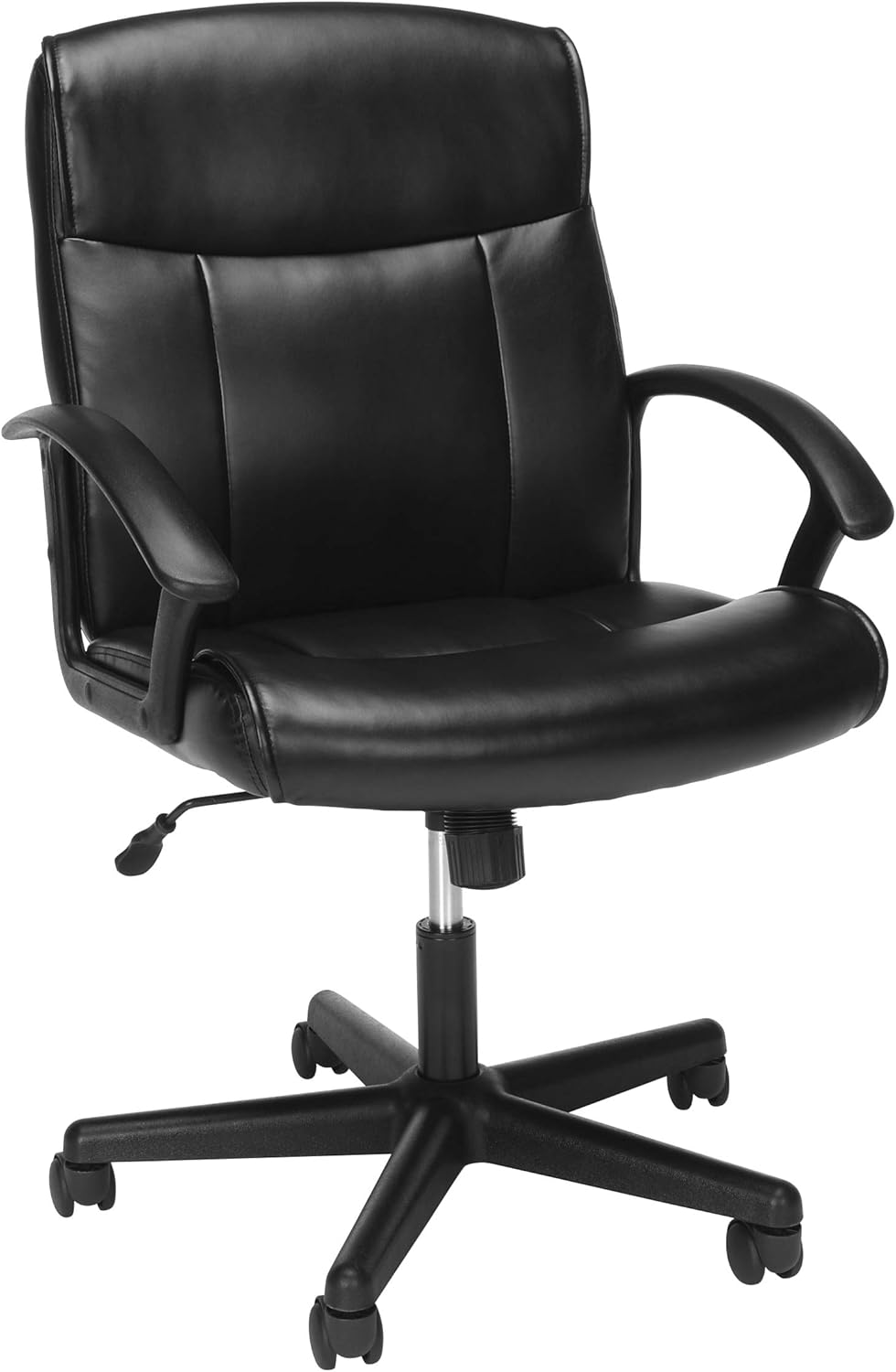 OFM Essentials Collection Bonded Leather Chair, Black: Furniture & Decor