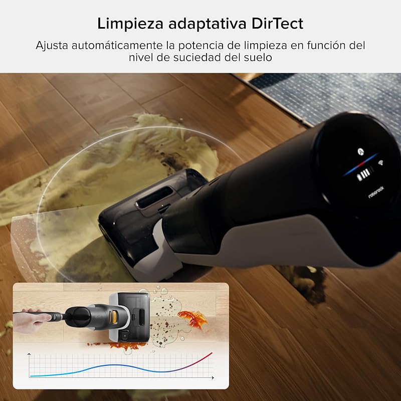F25 Bx Aspirador-Esfregona sem fios, 20.000Pa húmido e seco, autolimpeza a alta temperatura a 90 °C, secagem rápida em 5 minutos, limpeza das arestas, design plano a 180°, sensor inteligente