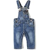 KIDSCOOL SPACE Baby Boy Girl Denim Overalls,Toddler Cute Jeans Dungarees