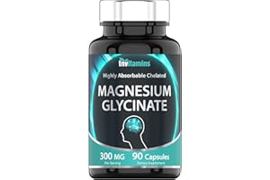 tnvitamins Magnesium Glycinate Capsules (300 MG Per Serving - 90 Count) | Pure Chelated Magnesium Bisglycinate Powder Supplement | Glicinato de Magnesio | for Sleep, Calm, Nerve, & Stress Support*