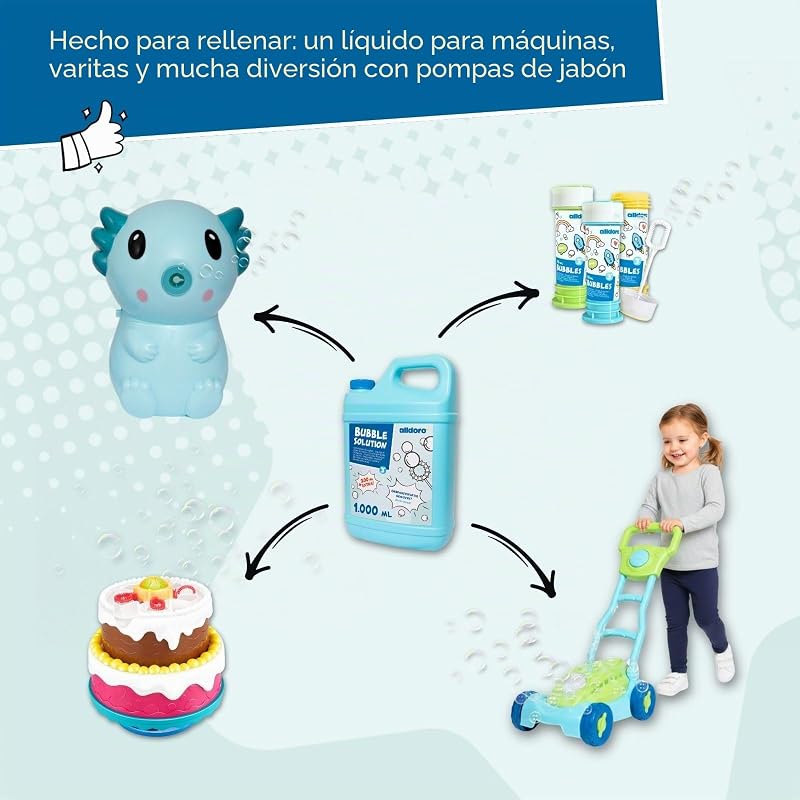 Líquido para pompas de jabón, 1200 ml Listo para Usar, garrafa