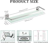 SAYAYO 50cm Tempered Glass Wall Shelf with SUS304 Rail Brushed Finish view 5