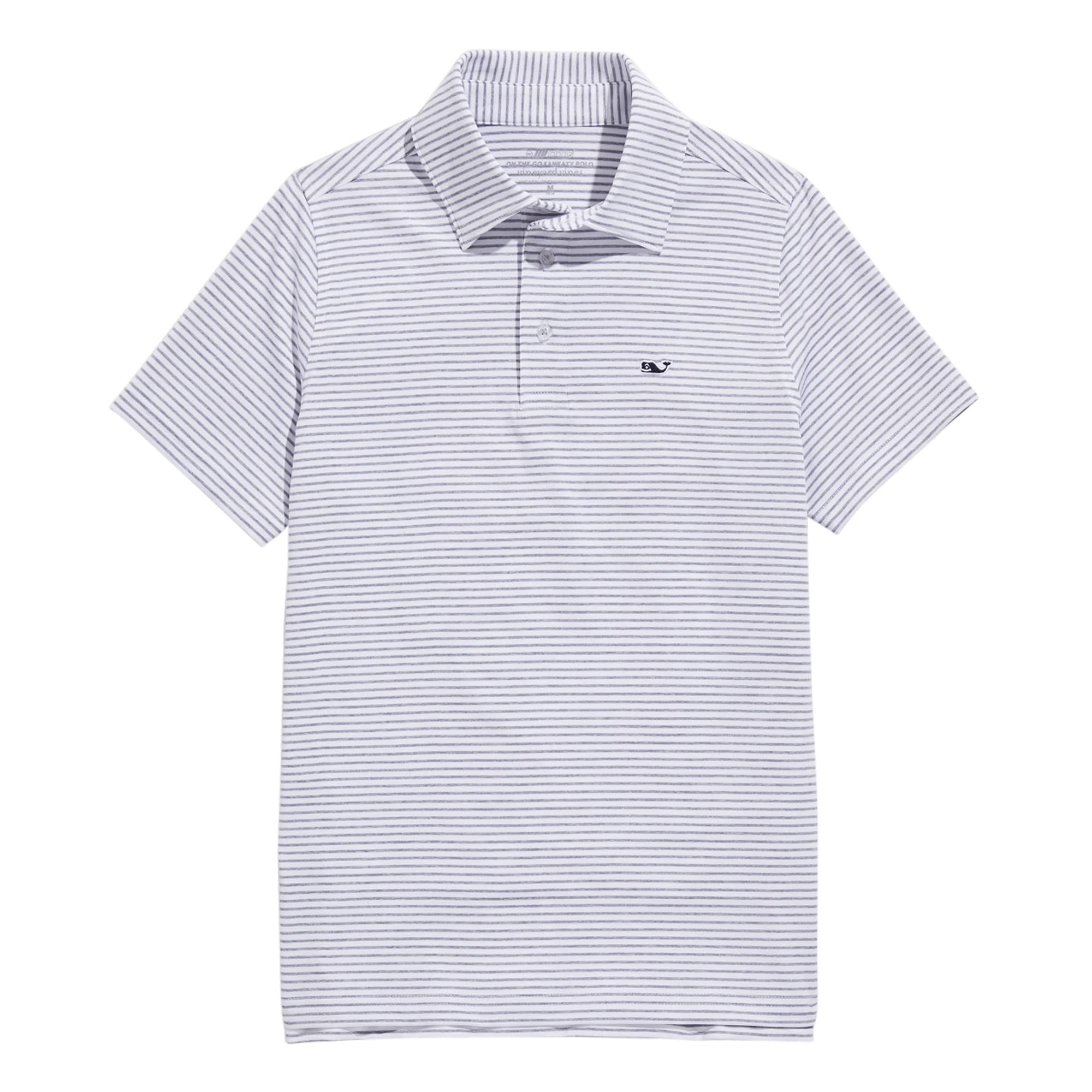 vineyard vines Boys’ Bradley Stripe Sankaty Polo, Stripe White/Tejeda, 4T