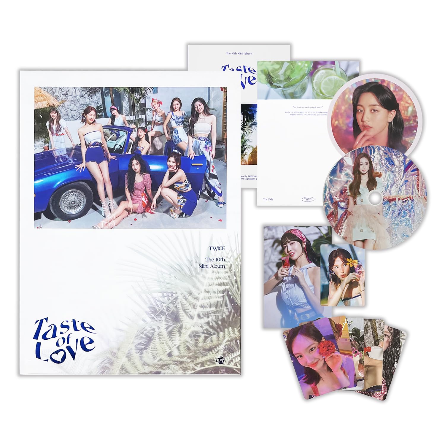 ButterFox TWICE - 10th Mini Album [Taste of Love] (Taste Ver.) Cover + Sleeve + Photobook + CD-R + Lenticular + Tasting Card + Coaster + Photocard + 2 Pin Button Badges