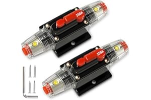 TEMCHY 150Amp Car Audio Circuit Breaker Waterproof Fuse Inline Holder Manual Reset 12V-48V DC for Automotive Marine Boat Trunk Audio Sound Amplifier System 12V-48V