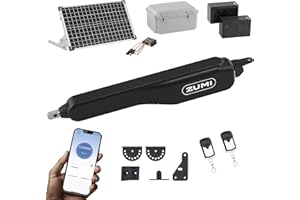 ZUMI Automatic Solar Gate Opener, Smart App Control Swing Gate Opener for Gates up to 900lb 20ft with Remote Control, Electric Gate Opening System for Home Driveway Garden