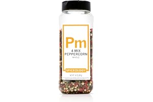 Spiceology – 4 Mix Peppercorn – Bold, Aromatic & Complex Pepper Blend – Whole Black, White, Green & Pink Peppercorns – Perfect for Grinders, Rubs, Sauces & Marinades – Freshly Packed – 14 oz