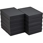 JPB Matte Black Cotton Filled Jewelry Boxes Number 75 (Pack of 10) 7 inches x 5 inches…