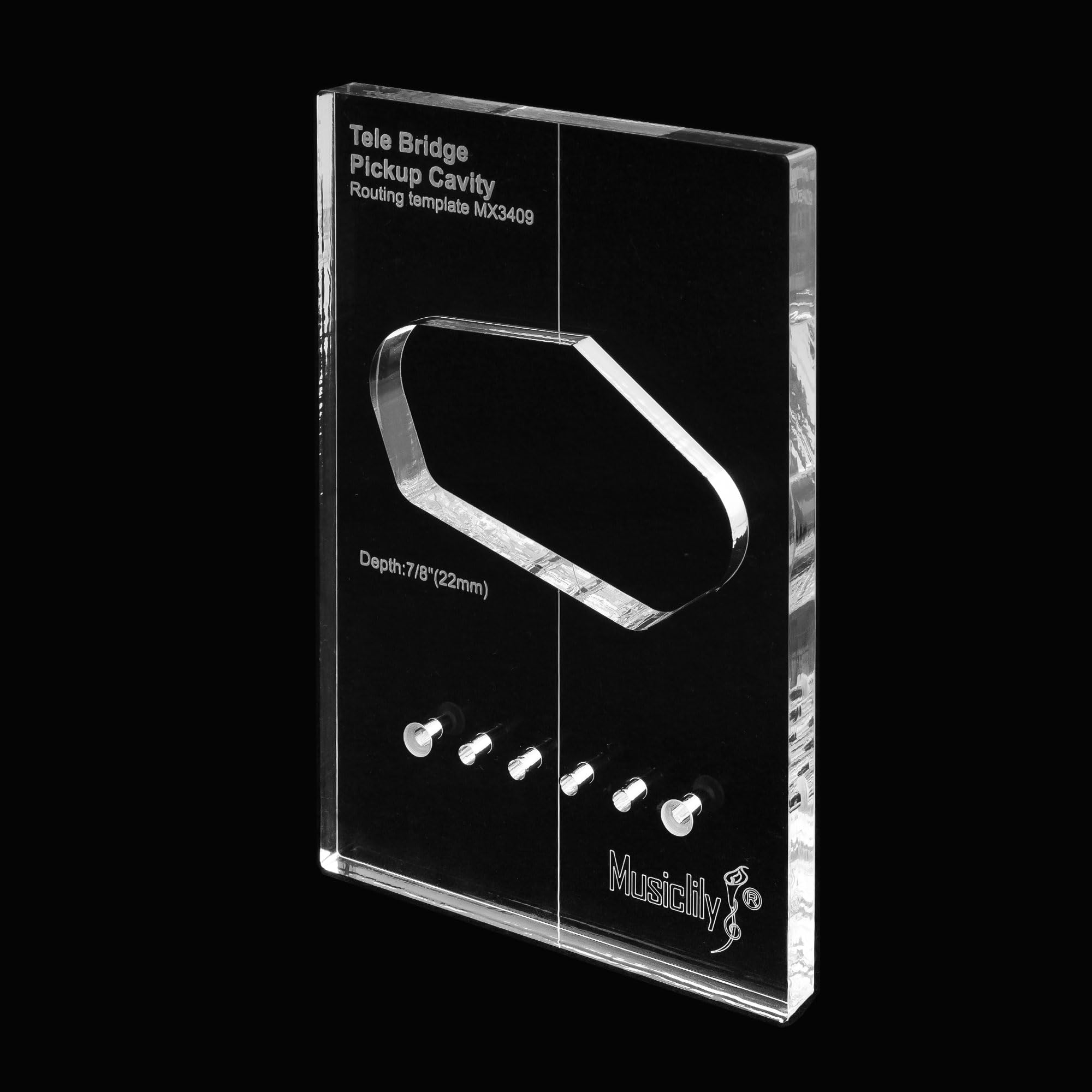Musiclily Pro CNC Accurate Acrylic Bridge Pickup Routing Template for Standard Tele Guitar Body