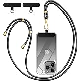 Rockbamb Crossbody Phone Lanyard Strap with 2 Pack Patchs, Adjustable Universal Nylon Neck Strap