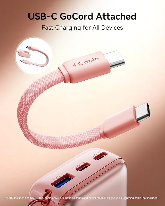 Mini Power Bank, 45W 10000mAh Ricarica Rapida Powerbank, PD3.0 QC4.0 USB C Input & Output Caricatore Portatile per iPhone 17 16 15 14 13 Pro Max, Samsung S22, Verde Chiaro