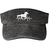 Yipaidel Women's Horse Heartbeat Sun Visor Hats Women Men, Protection Adjustable Baseball Cap for Beach Golf Running Tennis