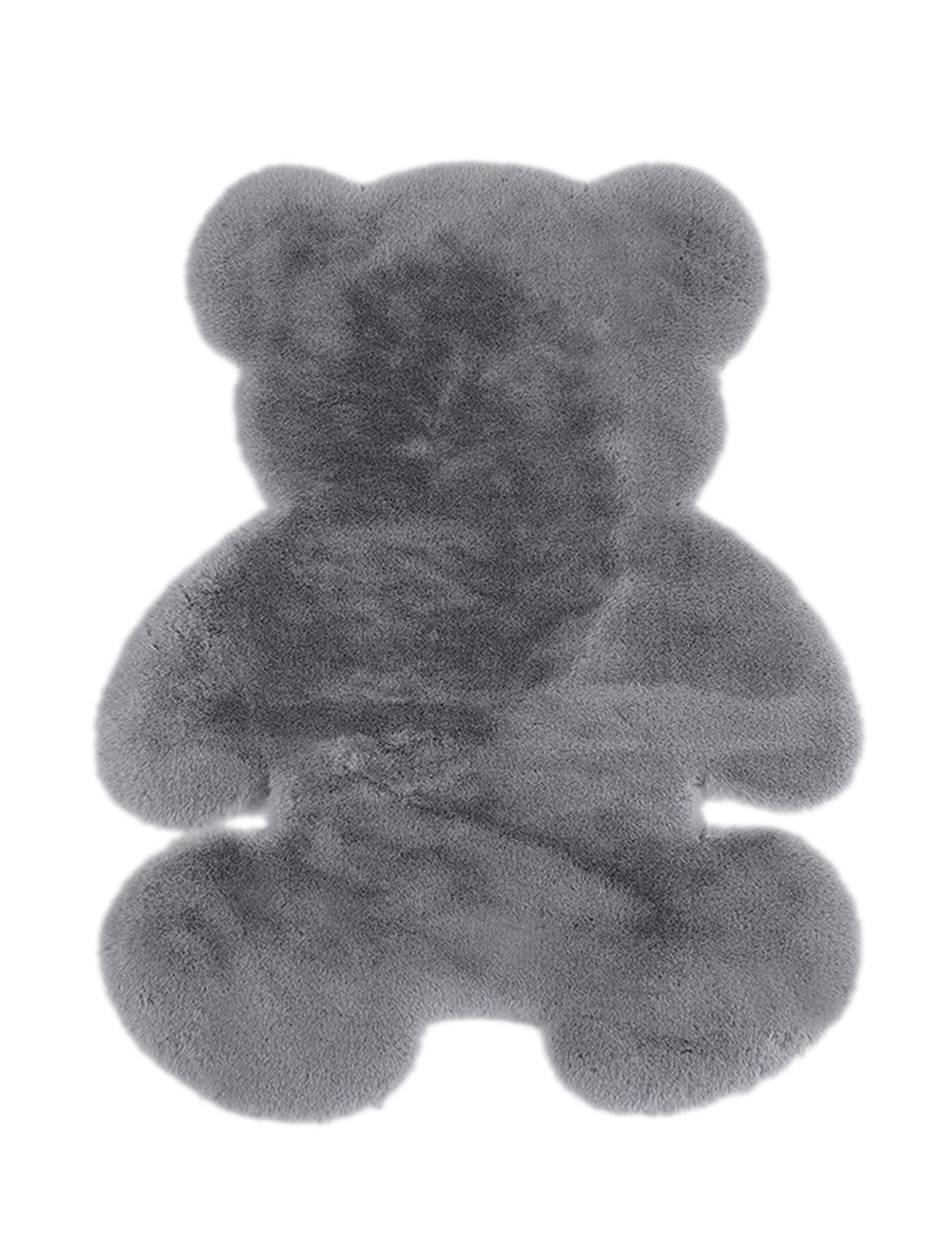 KRIPINC Bear Faux Sheepskin Rug, Animal Faux Fur Rug, Grey Fluffy Carpet, Kids Carpet, Anti-Skid Decor Bear Floor Mat for Living Room Bedroom Bedside, 75x105cm