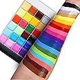 Lictin Water Based Face Paint - Face Painting Kit with Stencils and Brushes (26 colors)