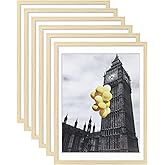 BSRHOME Picture Frame, Set of 6 12x16 Natural Wood, Poster Frame with Plexiglass, Tabletop & Wall Mount, Ideal Gift for Any Occasion