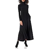 Norma Kamali Women's Long Sleeve Turtle Long Swing Dress