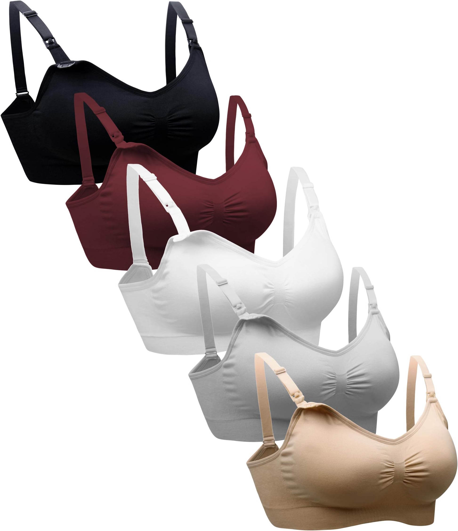 DAISITY Padded Nursing Bra for Women Sleep Maternity Bralette for Breastfeeding Pack of 5