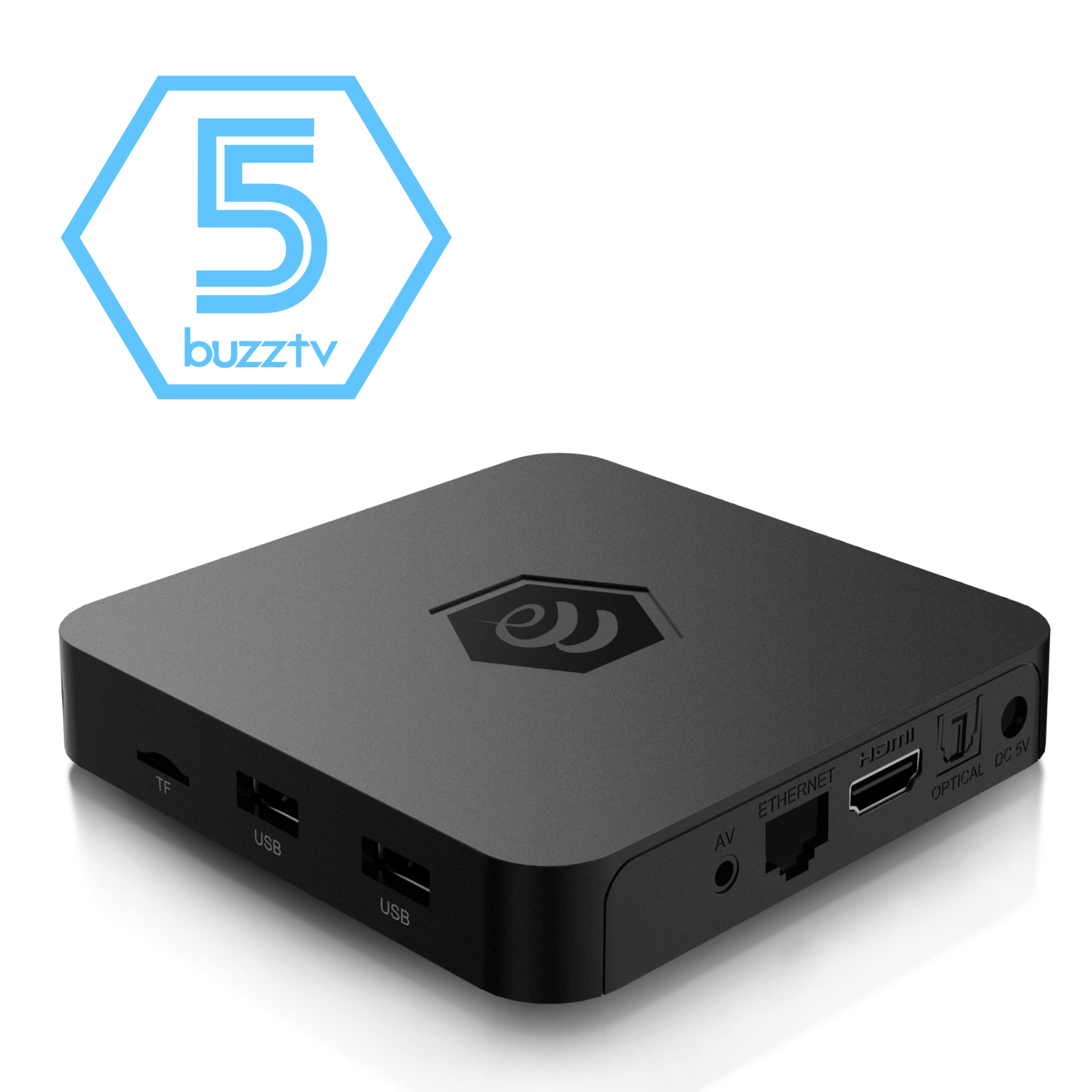 BuzzTV B5 Series Android 11 TV Box, Amlogic S905W2 Quad-Core A-35 Processor, 2GB DDR RAM, 16GB eMMC Storage, 4K UHD Streaming