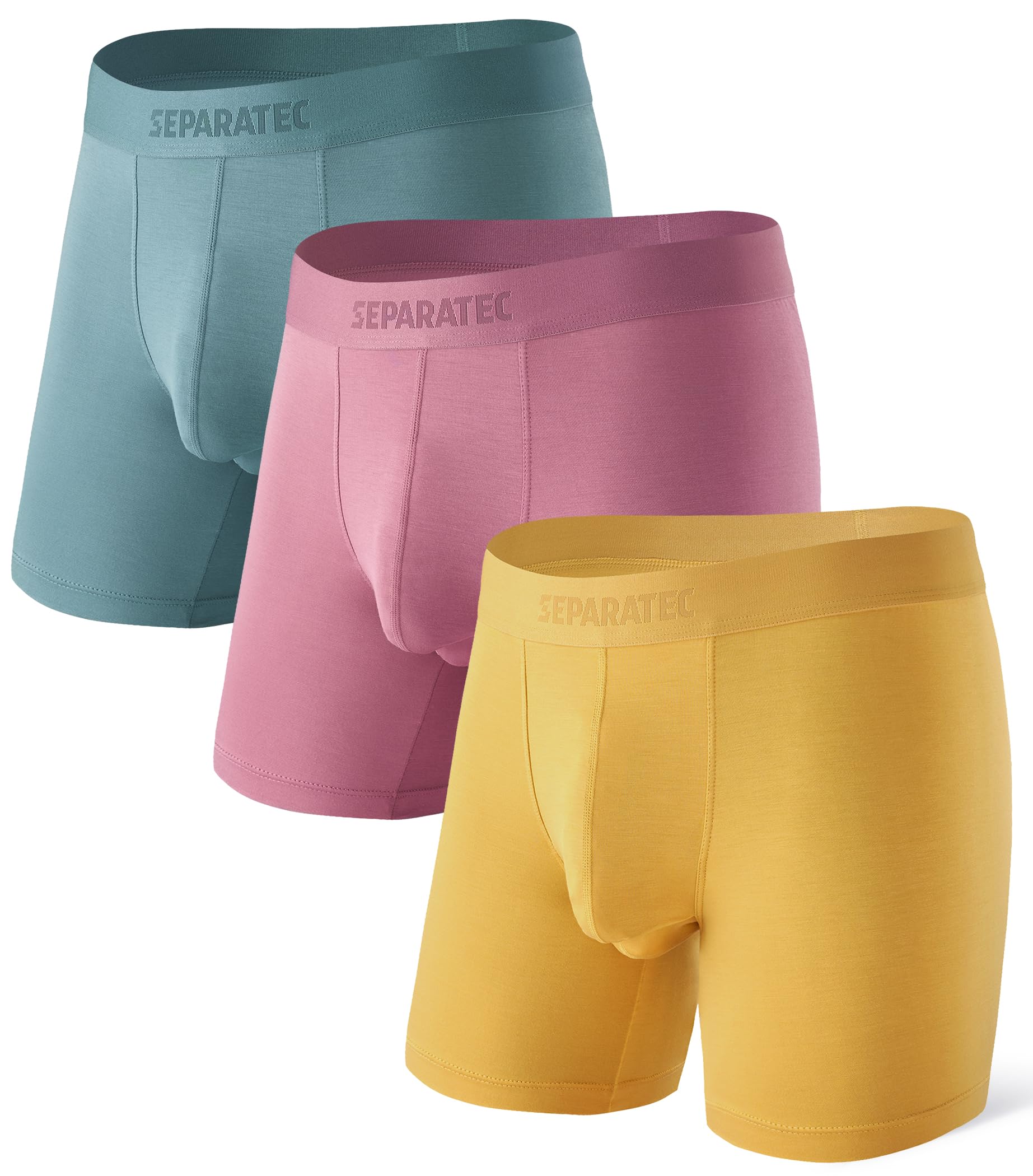 Intimo da uomo Separatec in cotone con doppia custodia, comodo, morbido e traspirante, boxer per tutti i giorni, boxer a gamba lunga, intimo da uomo  200574005