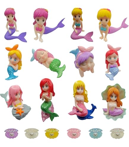 Amazon.com: JKanruh 18 Pcs Miniature Mermaid Figurines, Mini