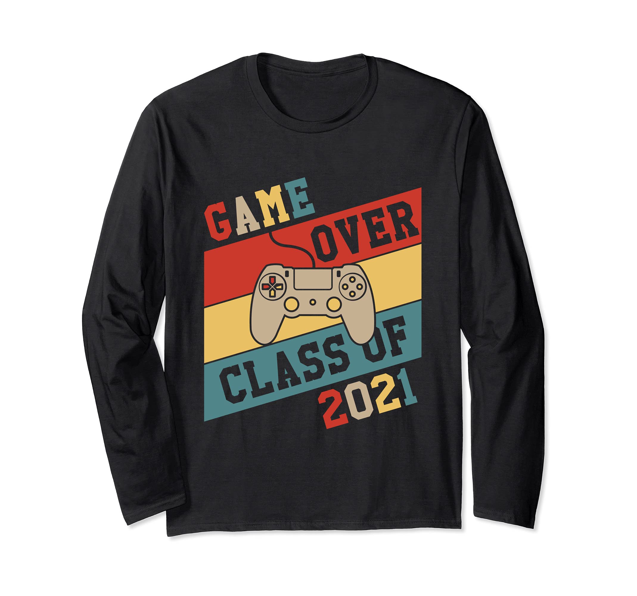 Game Over Class of 2021 Graduate Retro Graduation Video Game Long Sleeve T-Shirt