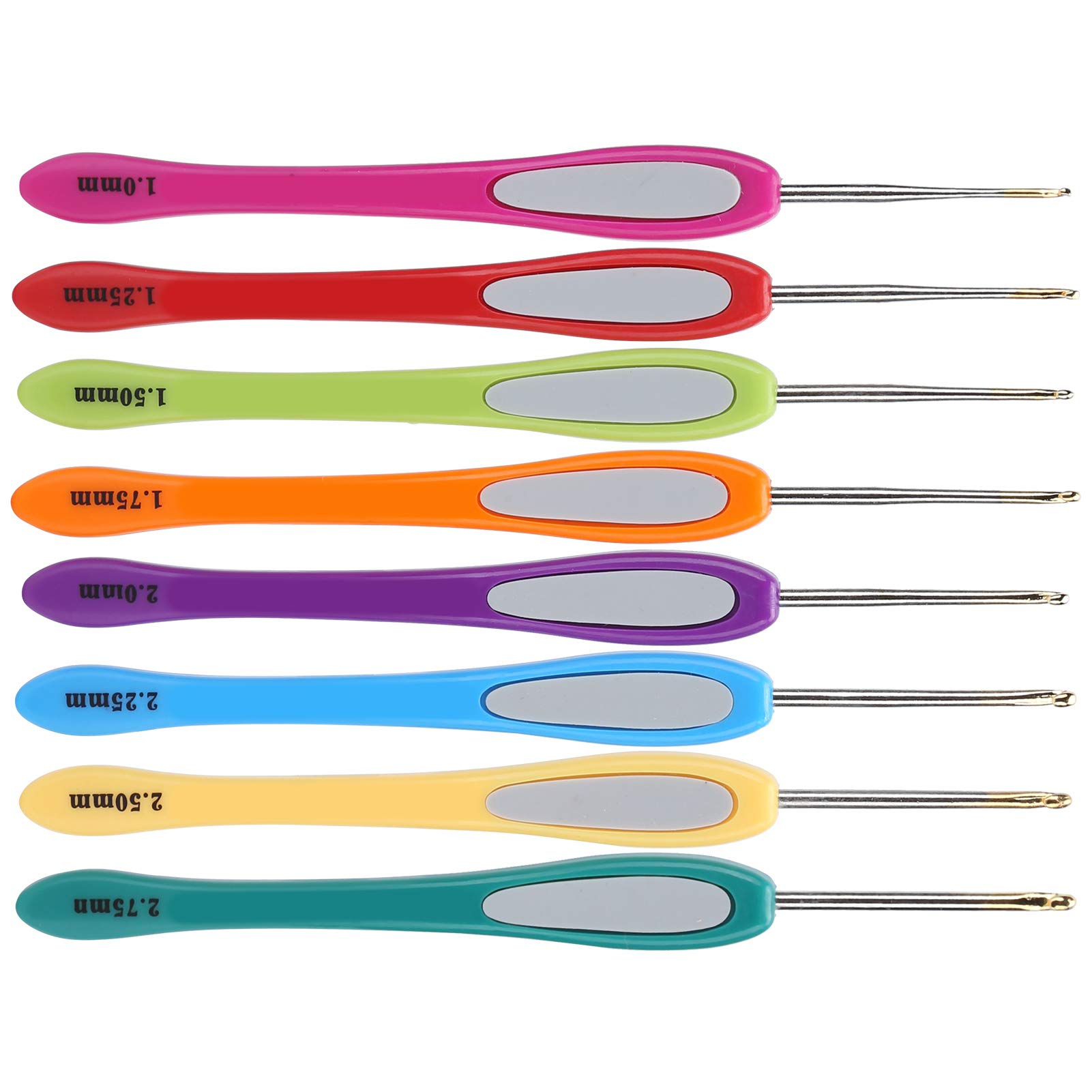 Crochet Hooks Set, 8Pcs Colorful Crochet Hooks Sewing Needles Knitting Needles Ergonomic Soft Grip Handle Crochet Hook Sweater Weaving Tools