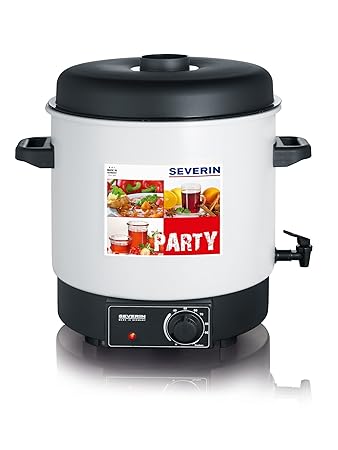 Severin EA 3653 Einkoch- und Heißgetränkeautomat mit Auslaufhahn/für 14 1-Liter-Rundrandgläser 100 / weiß-schwarz (Generalübe