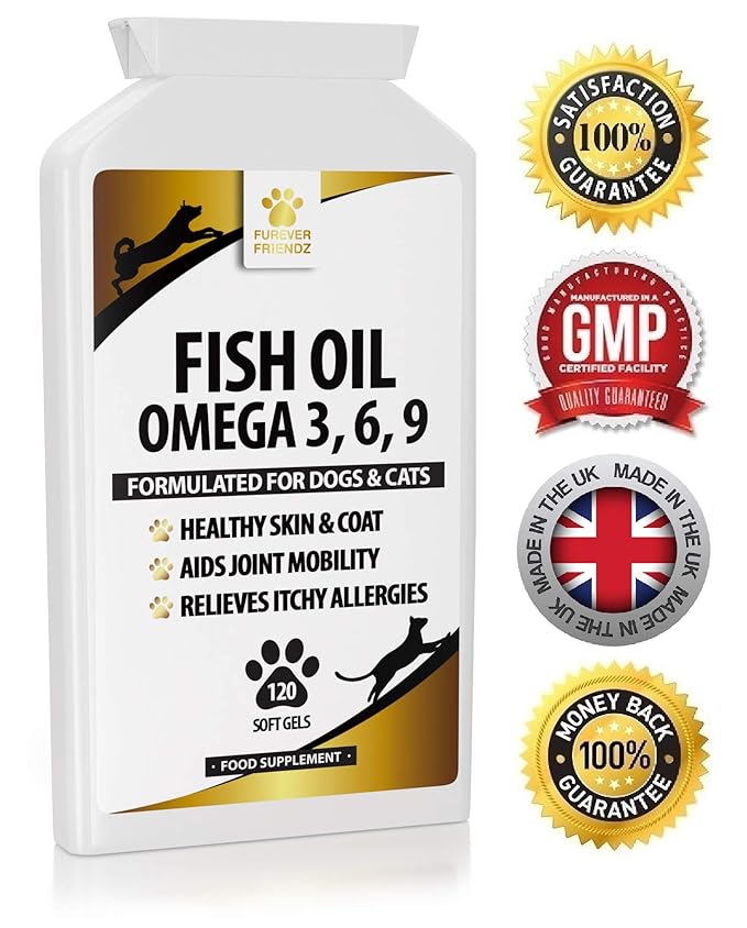 Fish Oil Supplement For Dogs & Cats Promotes Healthy Skin Coat