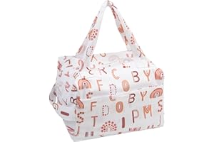 LMBABTER Diaper Wet Dry Bag Small Diaper Tote Bag Nappy Organizer Pod Water-resistant Diaper Pod for Baby,Gym Bag,Travel Bag (Letter)