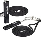 Noopel Emergency Survival Whistle 2 Pack with Lanyard Keychain Aluminum Alloy