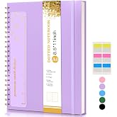 Dotted Notebook, Spiral Notebook Journal 8.5&rdquo; x 11&rdquo;, A4 Large Dot Grid Notebooks for Women Men, 100 GSM Dotted Paper, Plastic Hardcover Spiral Bullet Journals for Work School Sketching, Purple