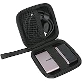 Khanka Protective Zipper Carrying Storage Travel Hard Case Cover Bag for Samsung T1/T3/T5 Portable 500GB USB 3.0 External SSD - Black