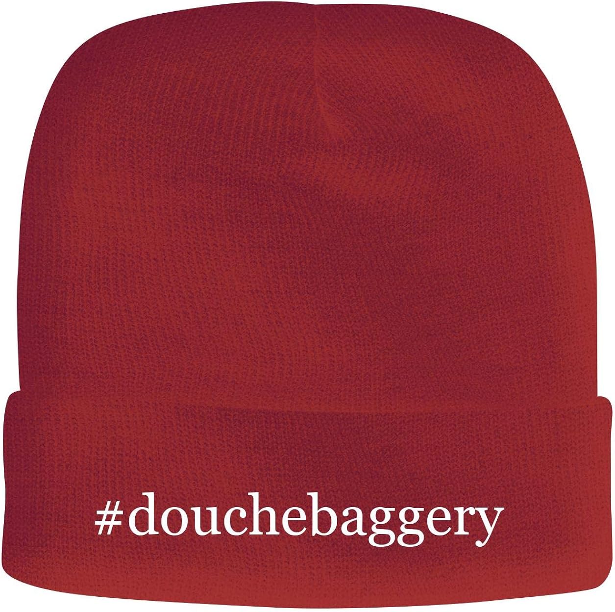 Douchebaggery Men's Hashtag Soft & Comfortable Beanie Hat Cap, Red