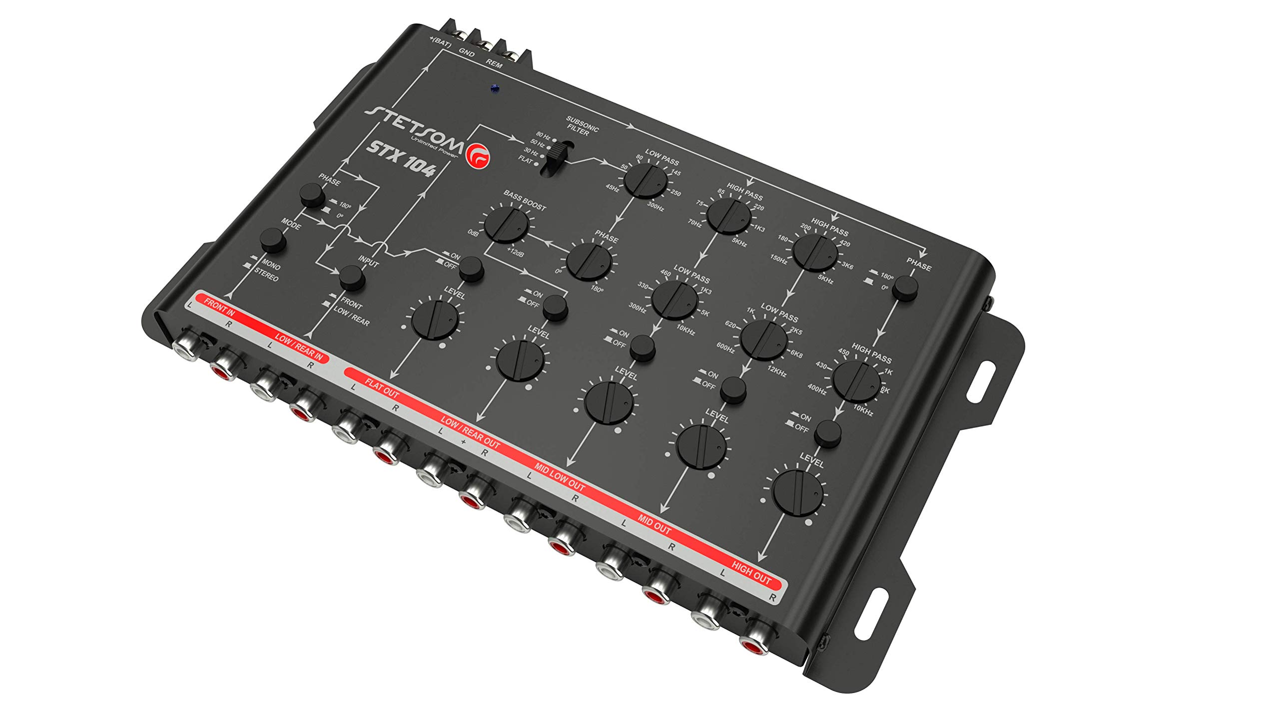 Photo 1 of Stetsom STX 104 PRO - Crossover, 5 Way Channels, Digital Electronic Car Audio, Output Signal Processor, Car Audio Crossover High Precision, Audio Crossover, Crossover Adjustment, Audio Equalization