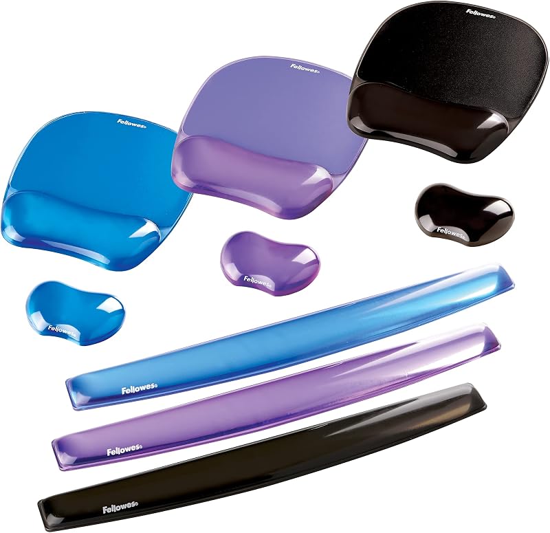 Handballenauflage Crystals - flexible Handgelenkauflage mit Gelfüllung - für Büro, Zuhause & Gaming - für Mauspad geeignet - schwarz