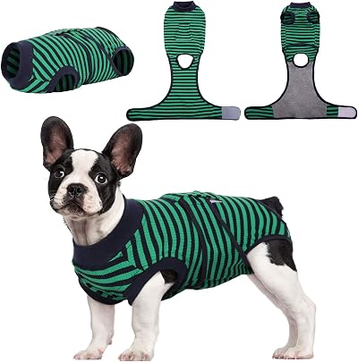 Kuoser Dog Recovery Suit After Surgery Adjustable Green S