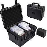 QINGUANG Graded Card Storage Box, Card Case with 4 Foam Dividers | IP67 Waterproof, PSA Slab Case for PSA/CSG/CGC/SGC/BGS Top Loaders Trading Sports Cards, 2 Rows
